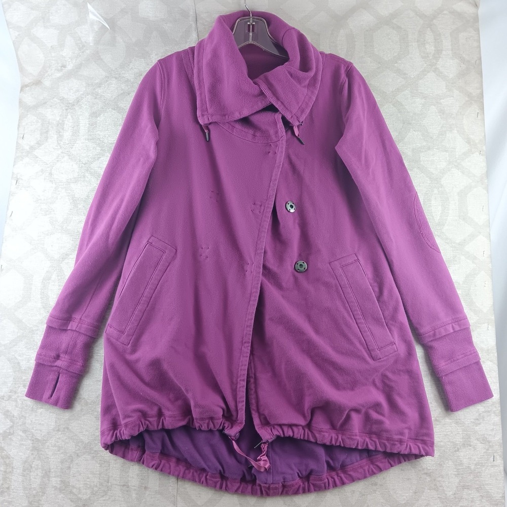 Lululemon Athletica Womens Purple Cotton Blend Jacket Coat Size 4 *Read